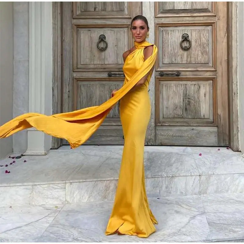 Elegant long female dress