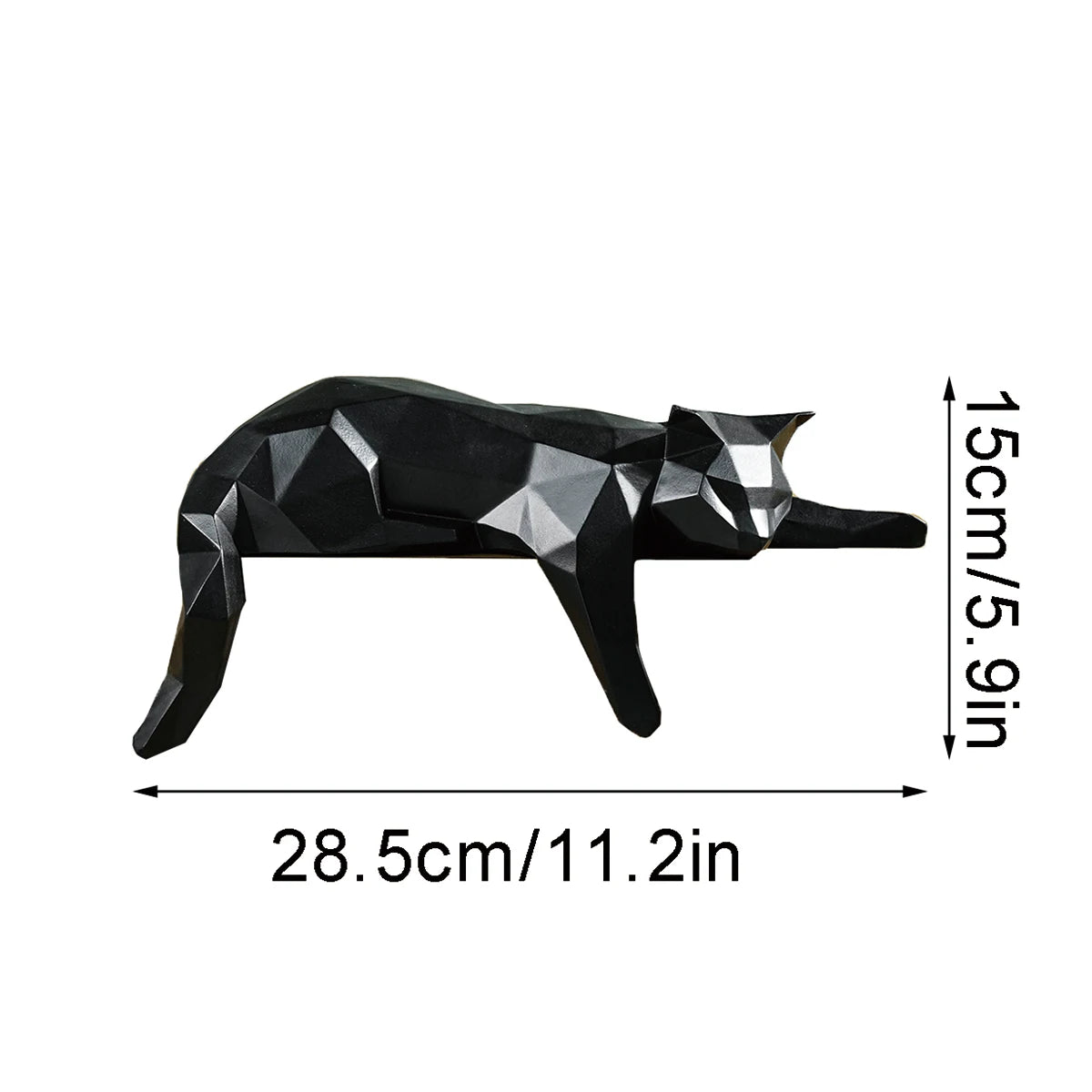 Black and white cat statue modern geometric sculpture for decoration