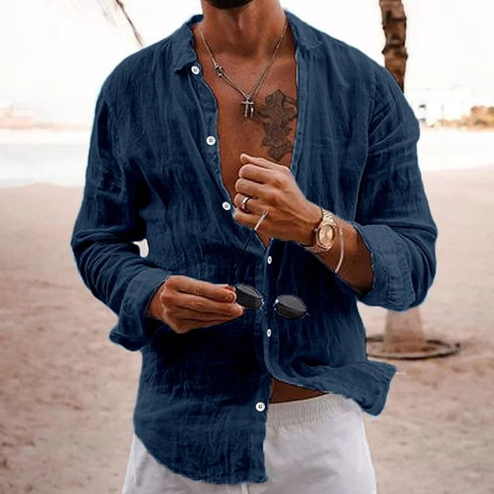 Loose and Comfortable Cotton and Linen Shirt