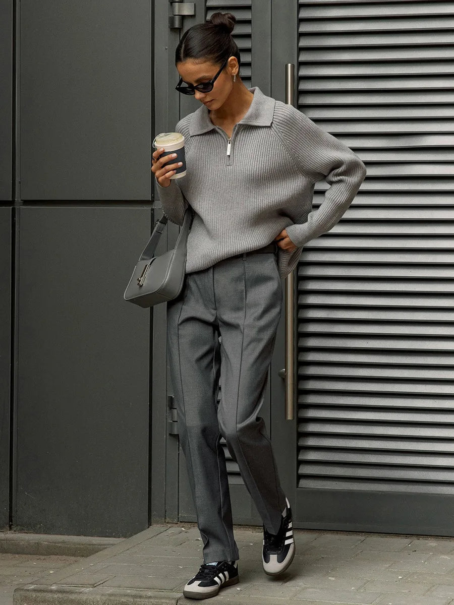 Casual Polo Neck Sweater