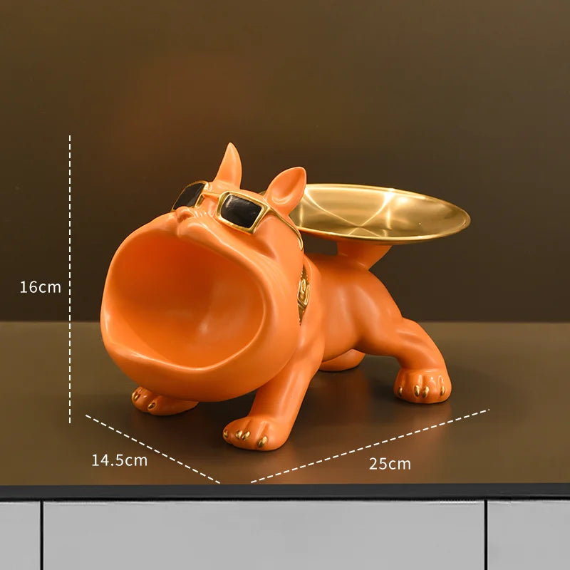 Bulldog style resin sculpture for decoration