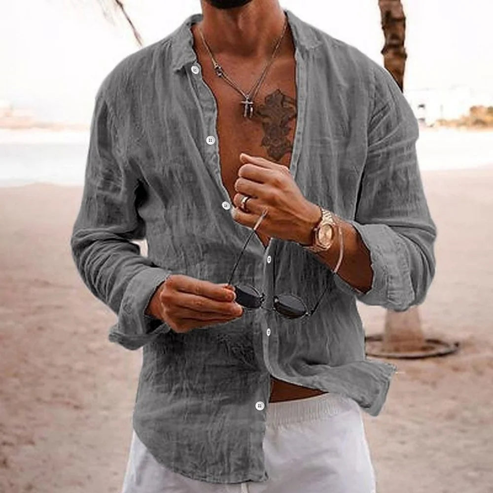 Loose and Comfortable Cotton and Linen Shirt