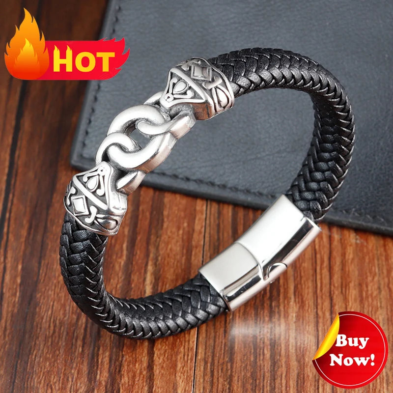 Leather Bracelet with Teeth Totem