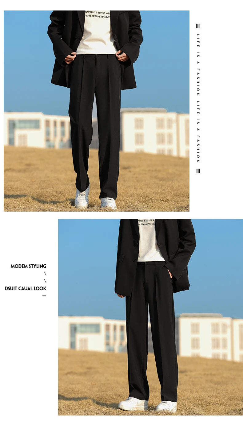 Oversized Suit Pants with Elastic Waist