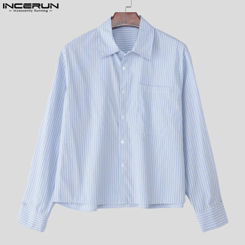 Korean style long sleeve striped shirt