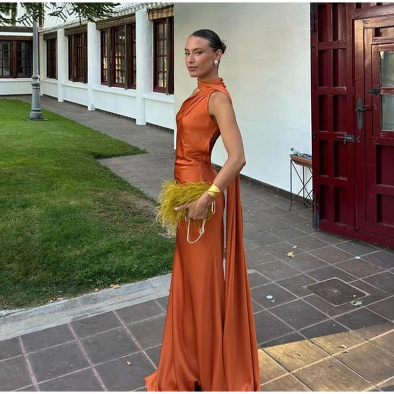Elegant long female dress