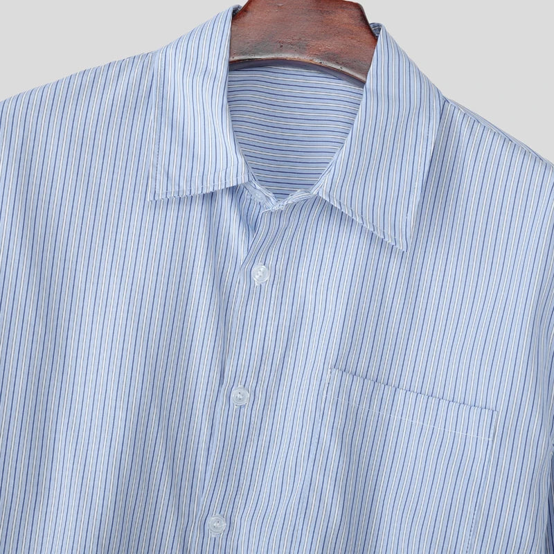 Korean style long sleeve striped shirt