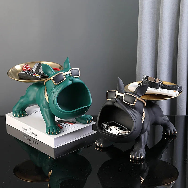 Bulldog style resin sculpture for decoration