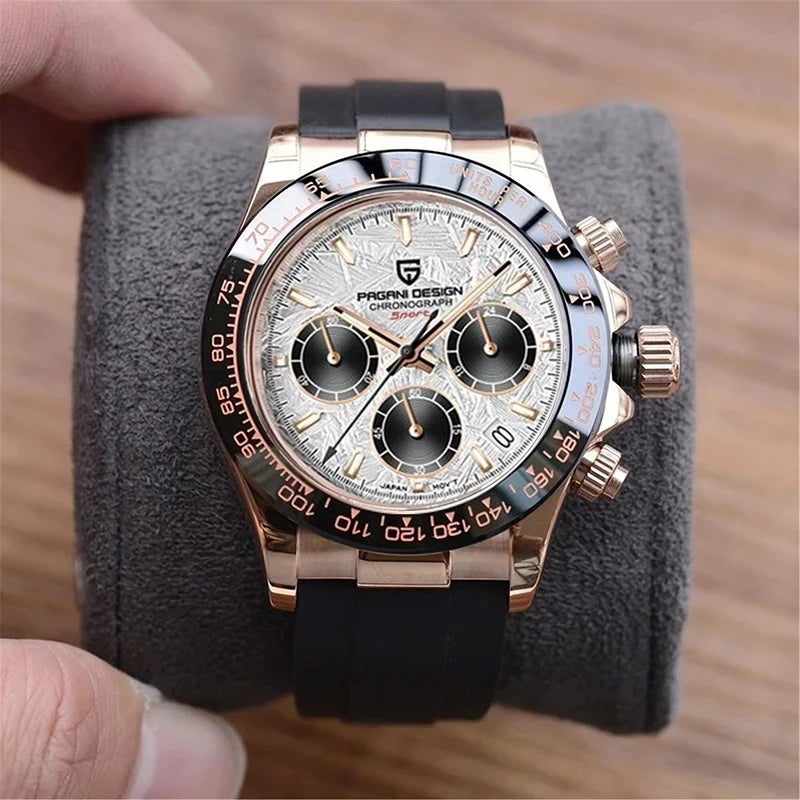 Luxury Retro Chronograph Watch with Sapphire