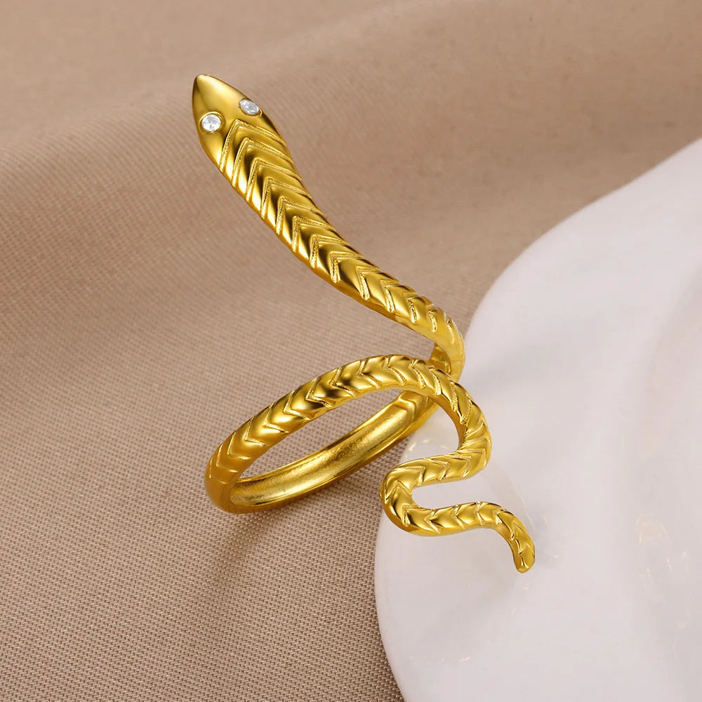 Snake Ring in 18K Gold Plated Stainless Steel