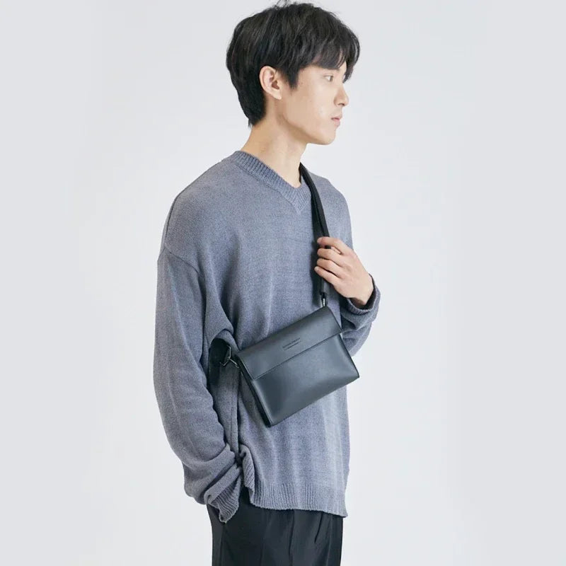 Korean style crossbody bag in durable leather