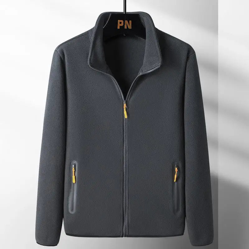 Plus Size Fashion Jacket with Zipper Pockets