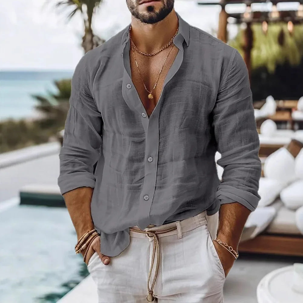 Men's Cotton and Linen Shirt