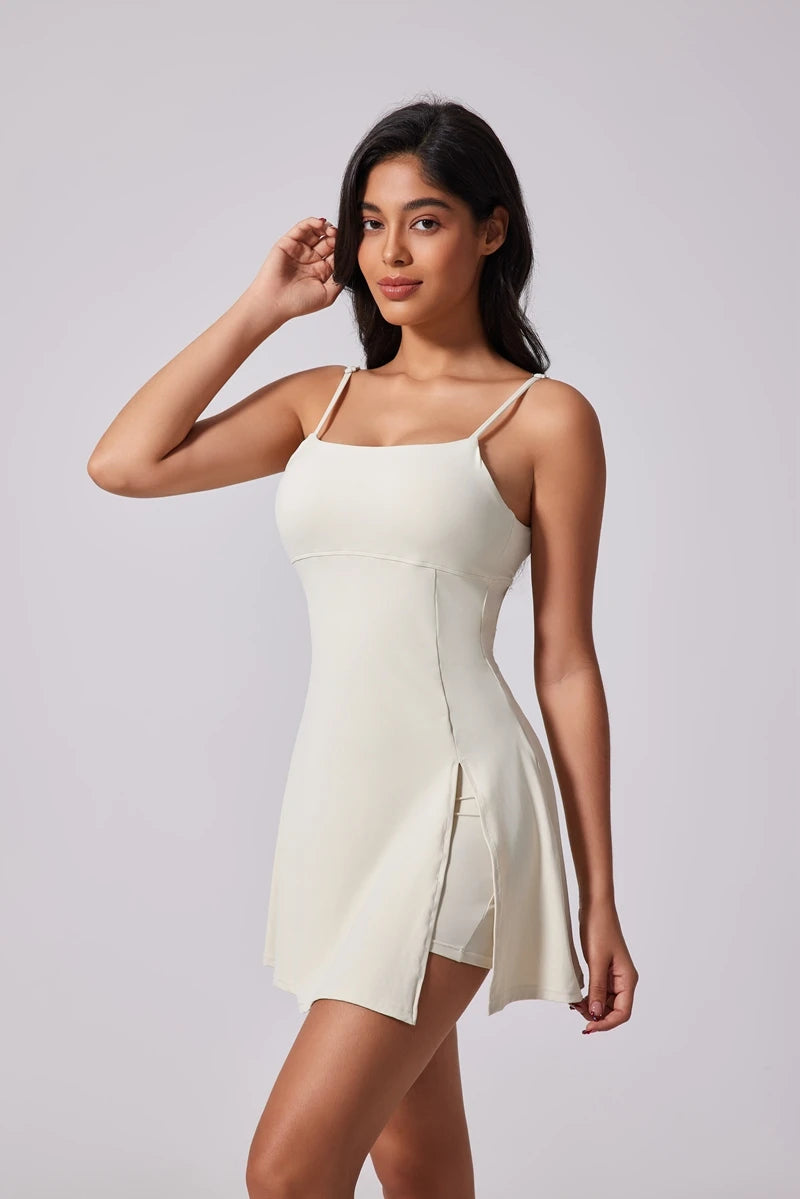 Women's Sporty Dress with Tennis Skirt and U-Style Back
