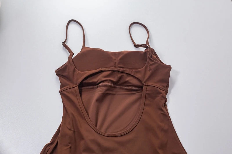 Women's Sporty Dress with Tennis Skirt and U-Style Back
