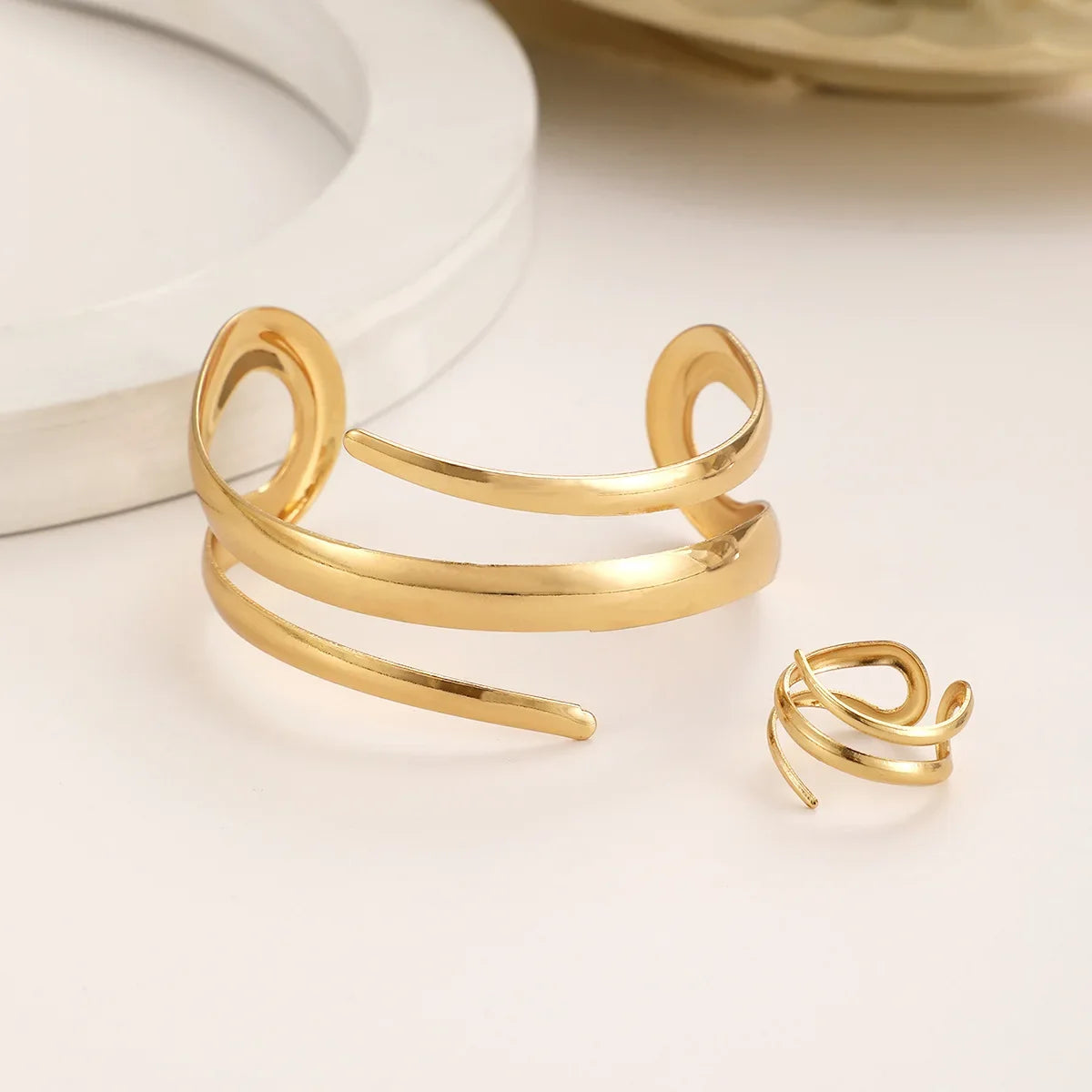 Stainless Steel Bracelet Set with Water Drop