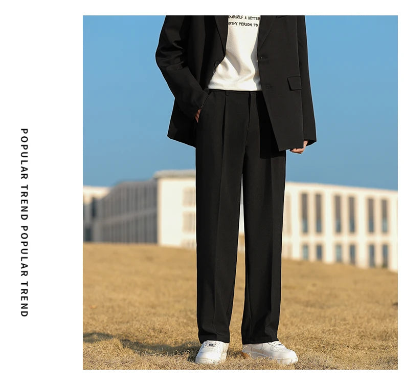 Oversized Suit Pants with Elastic Waist
