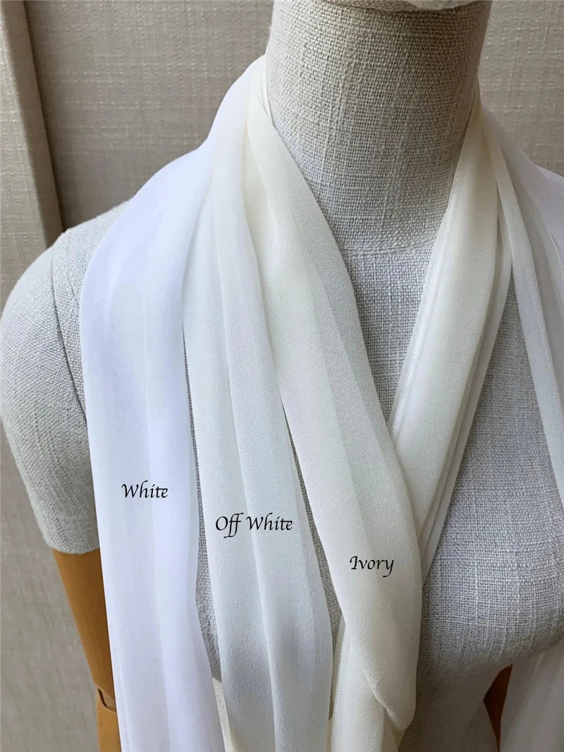Minimalist long wedding veil with exclusive bow