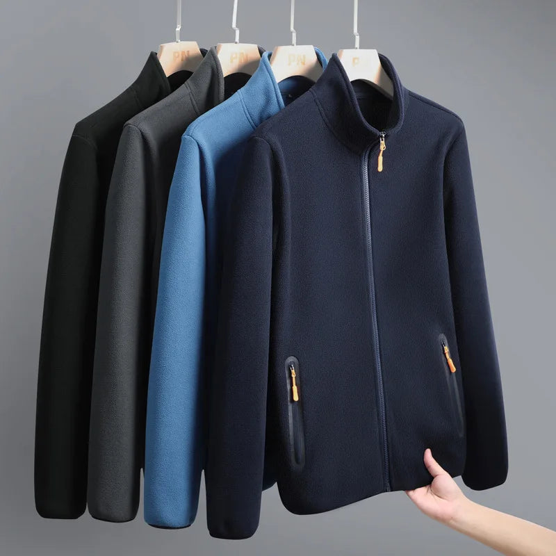 Plus Size Fashion Jacket with Zipper Pockets