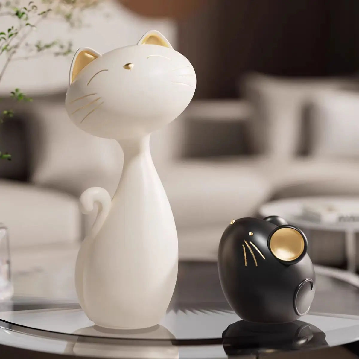 Creative Cat and Mouse Ornament Set