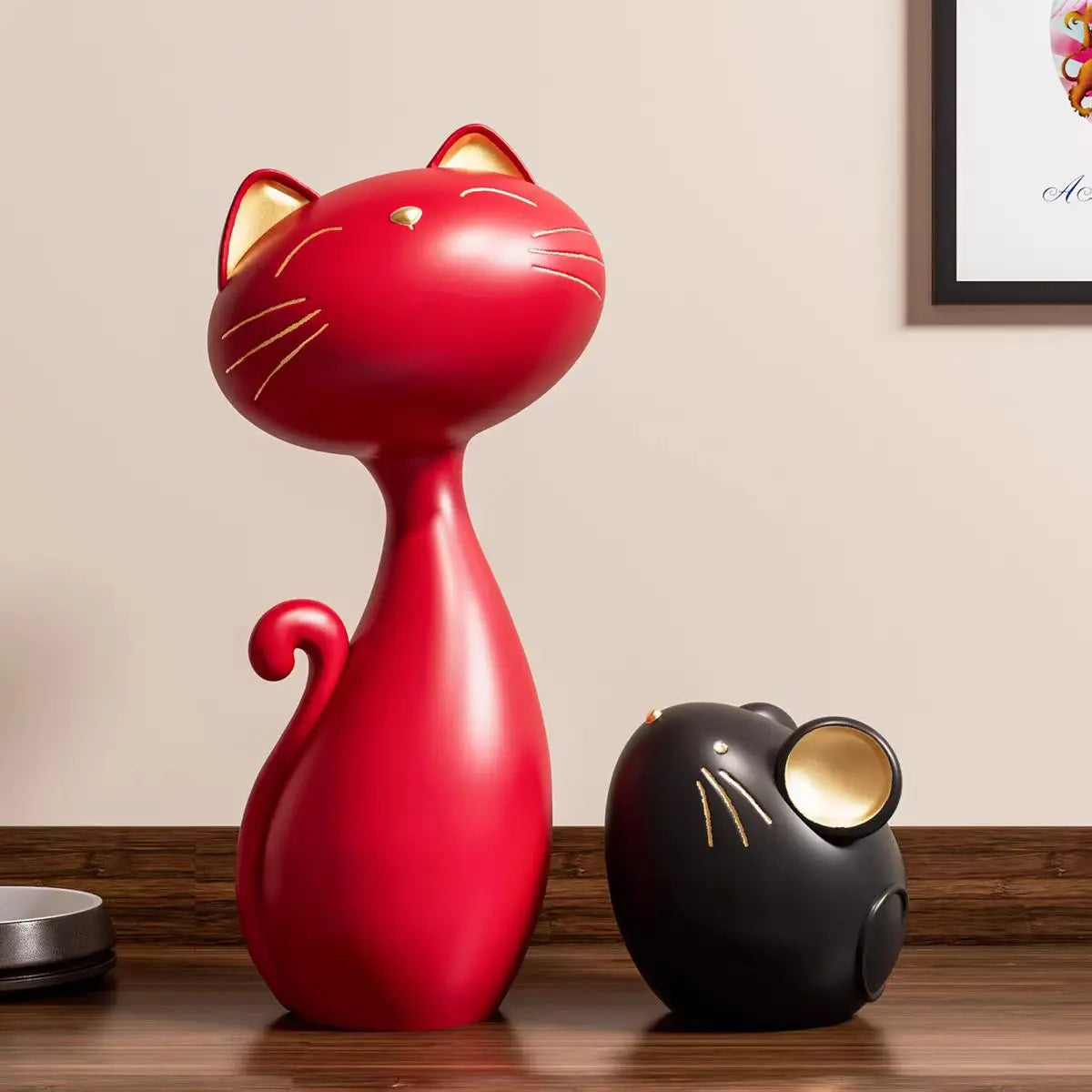 Creative Cat and Mouse Ornament Set