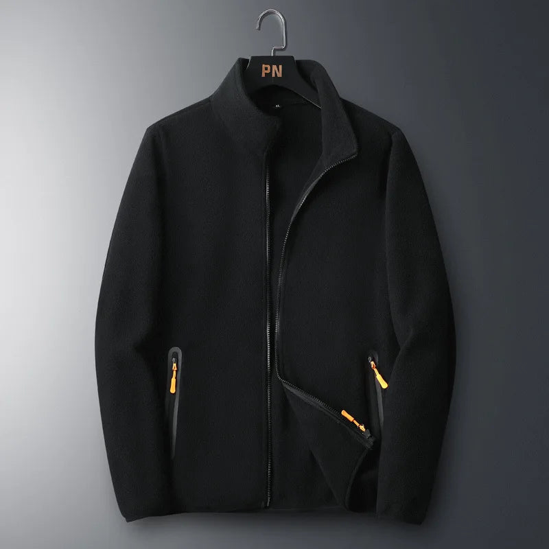 Plus Size Fashion Jacket with Zipper Pockets