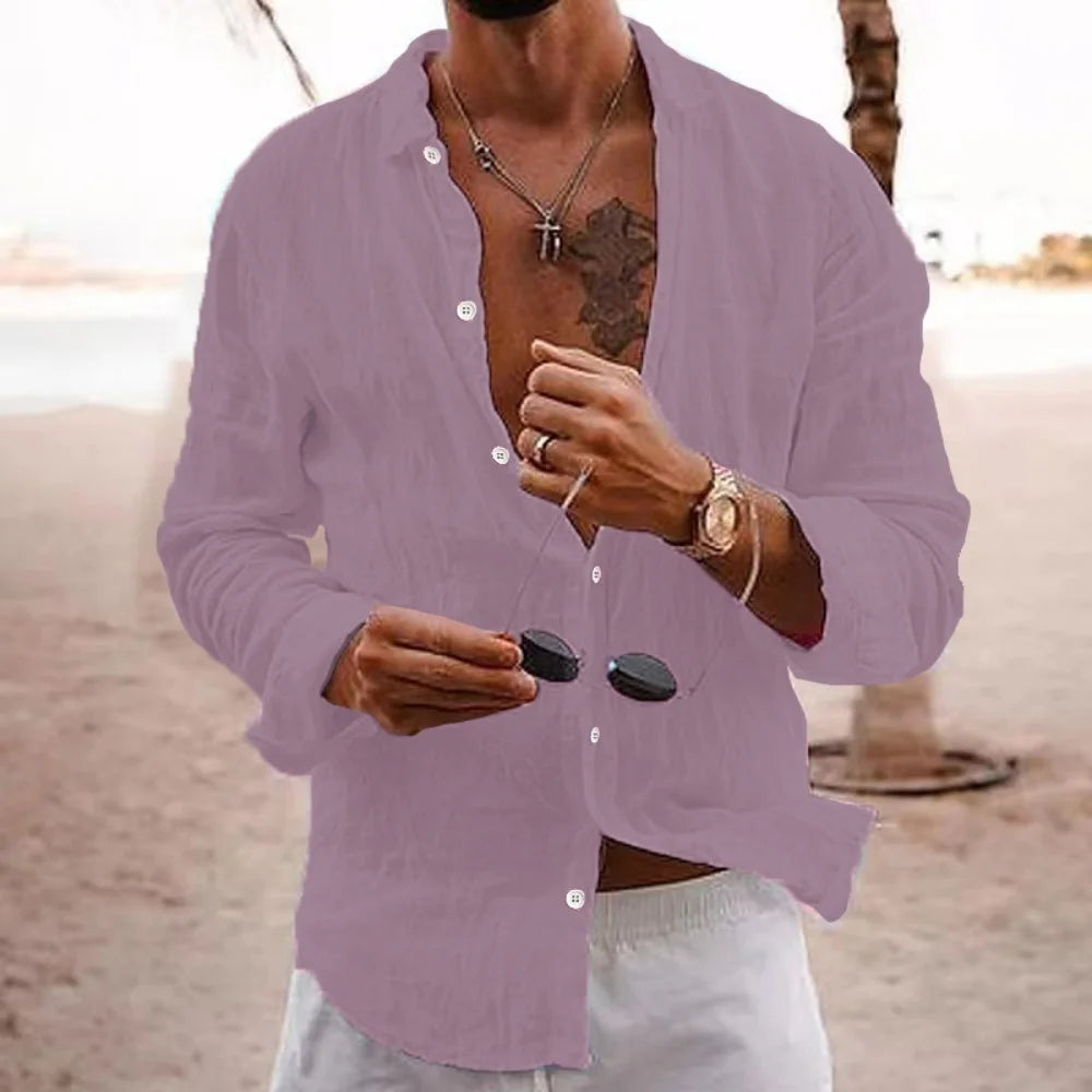 Loose and Comfortable Cotton and Linen Shirt
