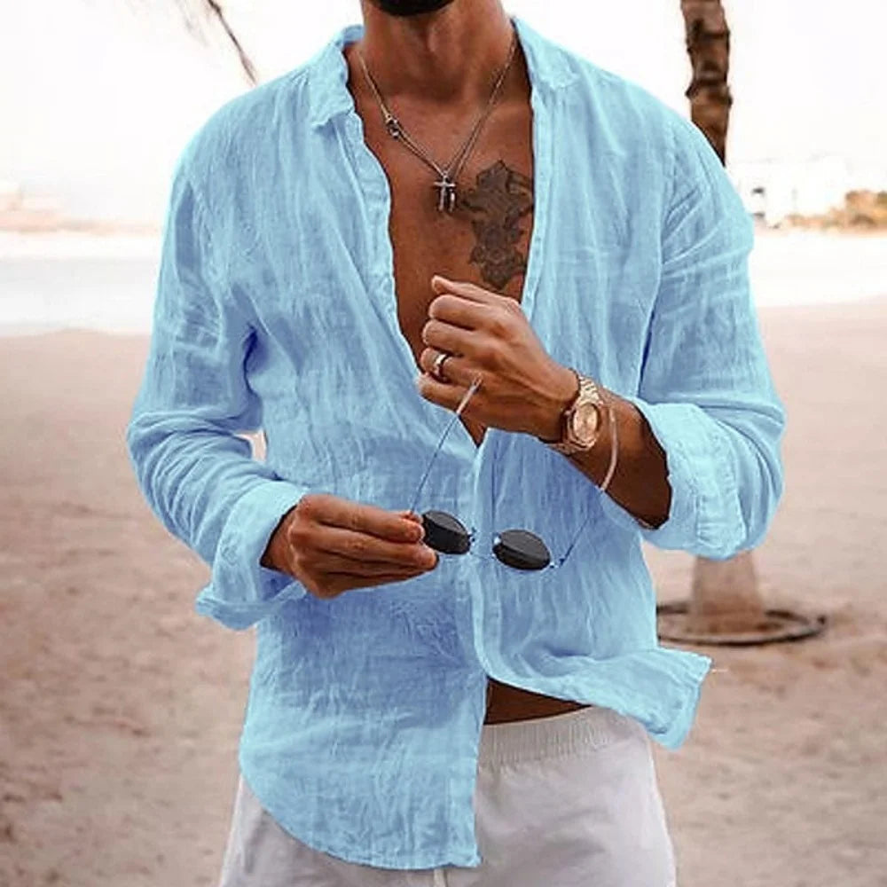 Loose and Comfortable Cotton and Linen Shirt