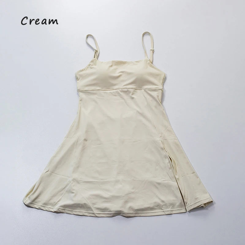 Women's Sporty Dress with Tennis Skirt and U-Style Back