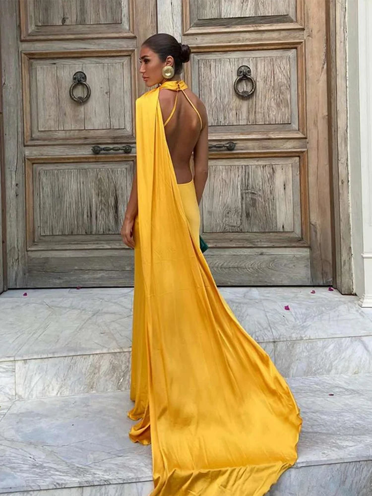 Elegant long female dress