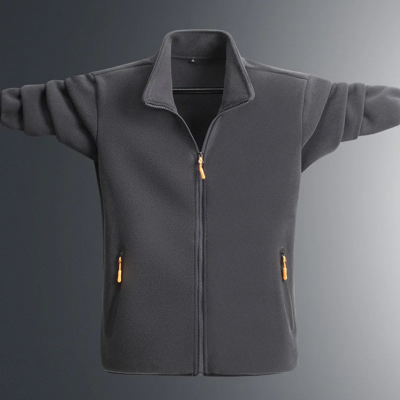 Plus Size Fashion Jacket with Zipper Pockets