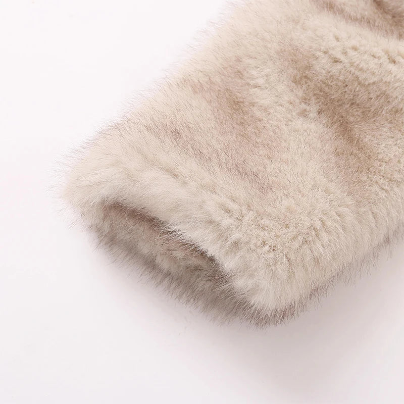 Gardient Luxury Faux Fur Coat