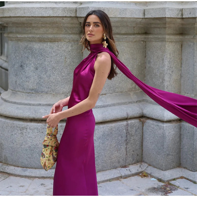 Elegant long female dress