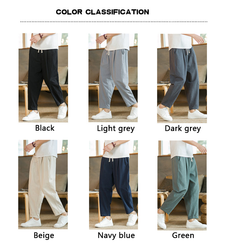 Men's Casual Cotton and Linen Pants