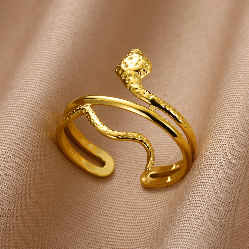 Snake Ring in 18K Gold Plated Stainless Steel