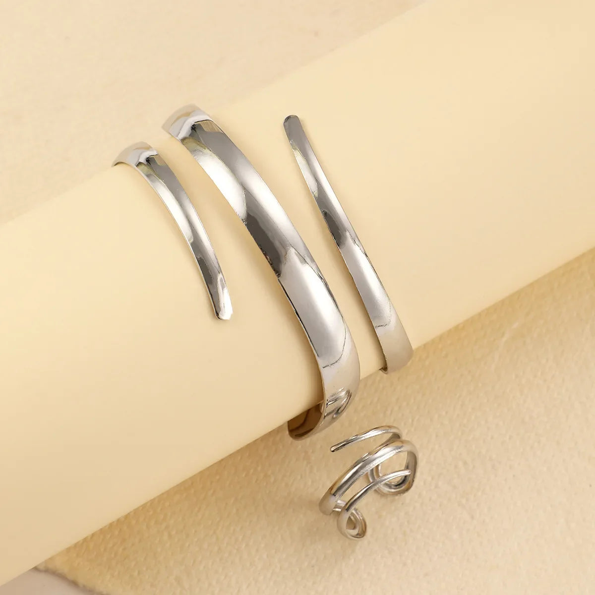 Stainless Steel Bracelet Set with Water Drop