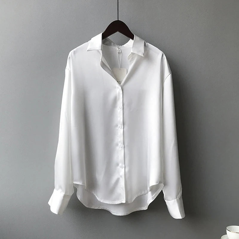 Vintage Satin Button-Down Shirt