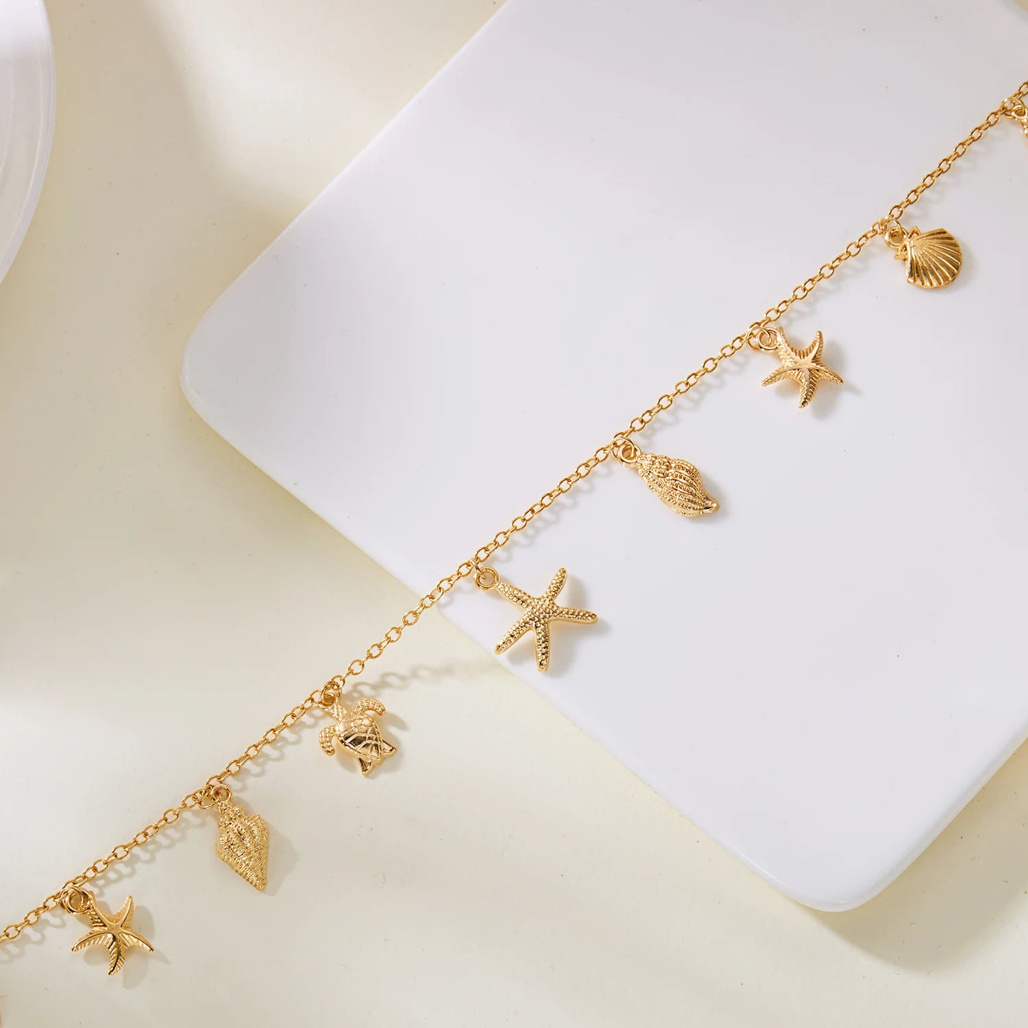 Turtle and Starfish Pendant Necklace