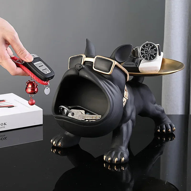 Bulldog style resin sculpture for decoration