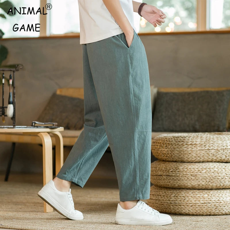 Men's Casual Cotton and Linen Pants