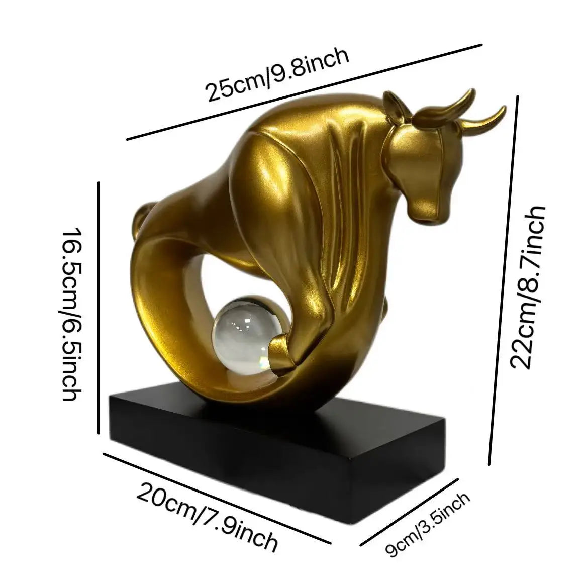 Modern resin cow statue for home and office decoration