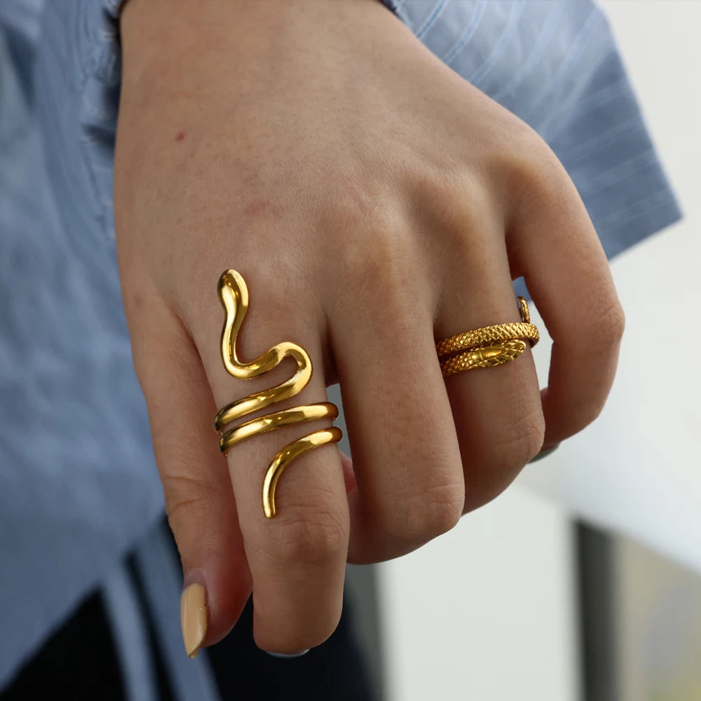Snake Ring in 18K Gold Plated Stainless Steel