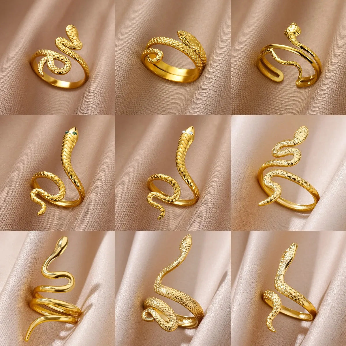 Snake Ring in 18K Gold Plated Stainless Steel