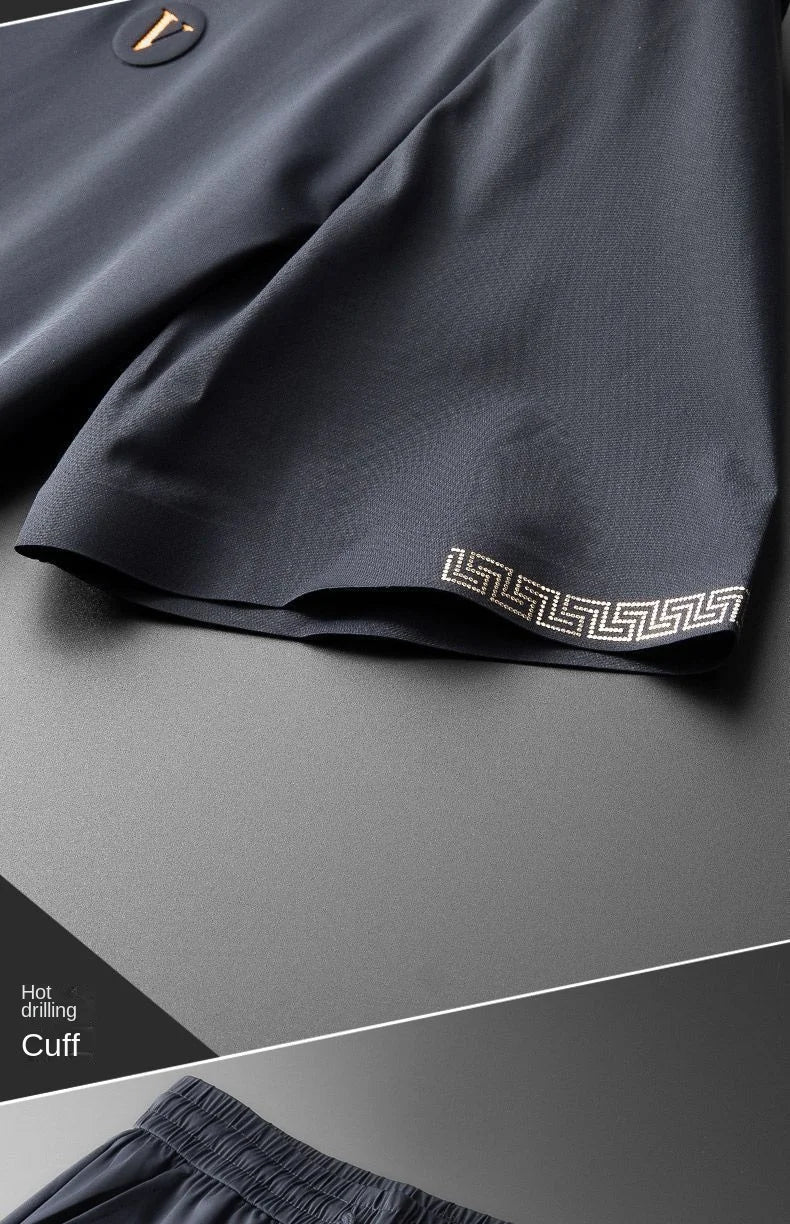 Men's social polo shirt with long pants