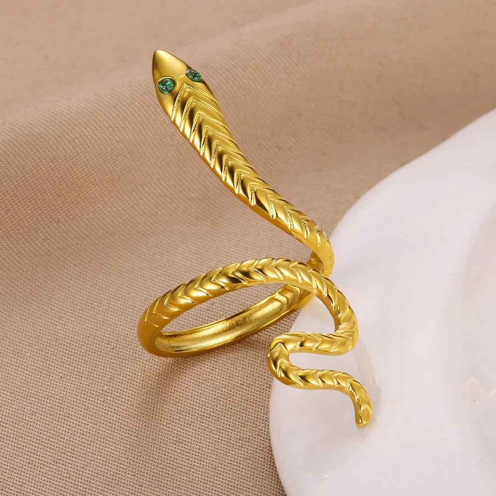Snake Ring in 18K Gold Plated Stainless Steel