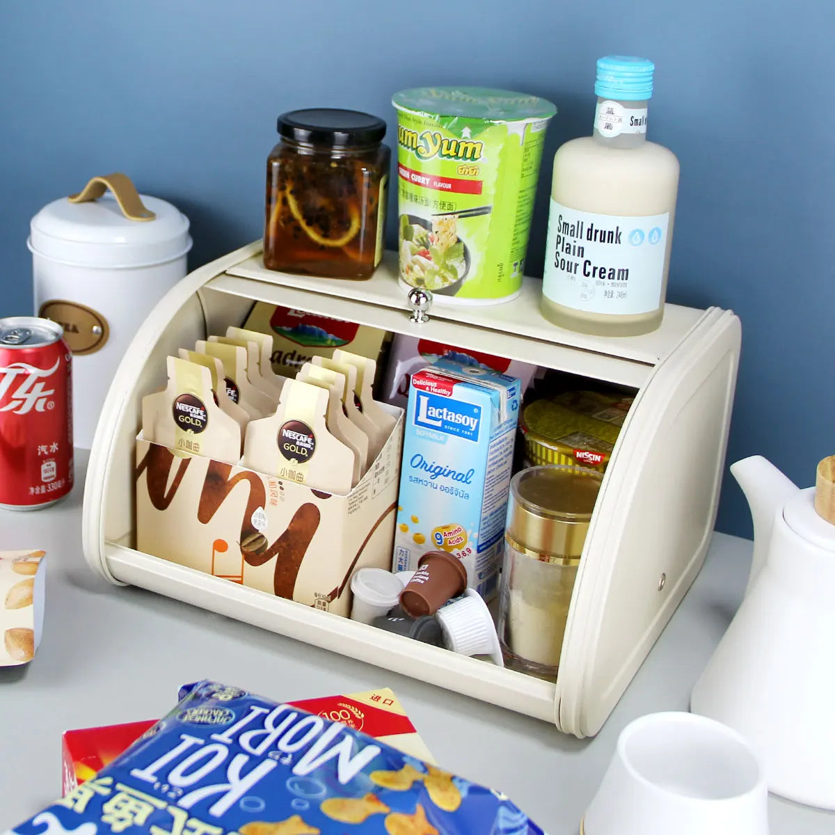 Bread Box with Clamshell Style Opening