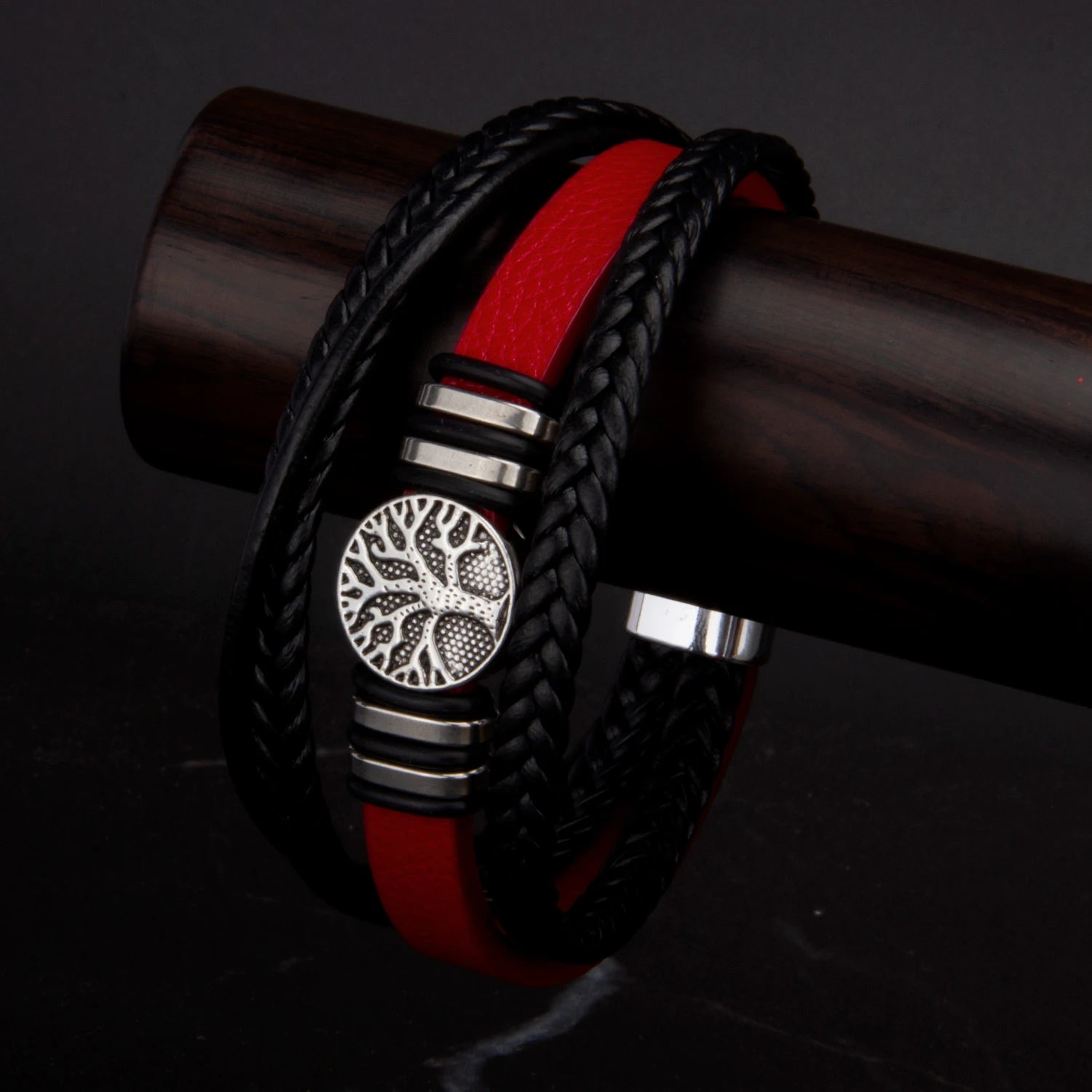 Braided leather bracelets in 3 colors