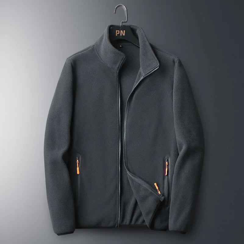 Plus Size Fashion Jacket with Zipper Pockets