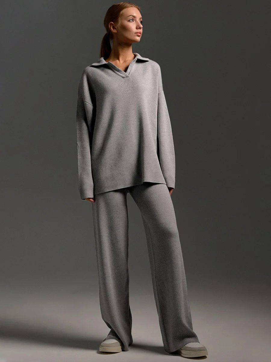 Thick Knit Winter Sweater and Pants Set