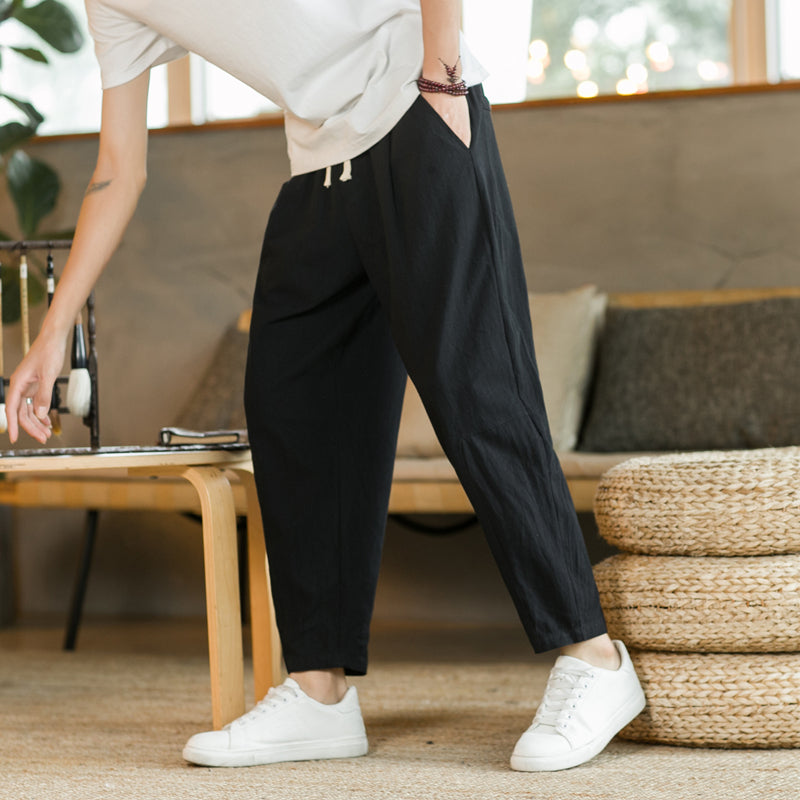Men's Casual Cotton and Linen Pants
